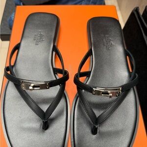 Hermes MISS BLACK SANDALS